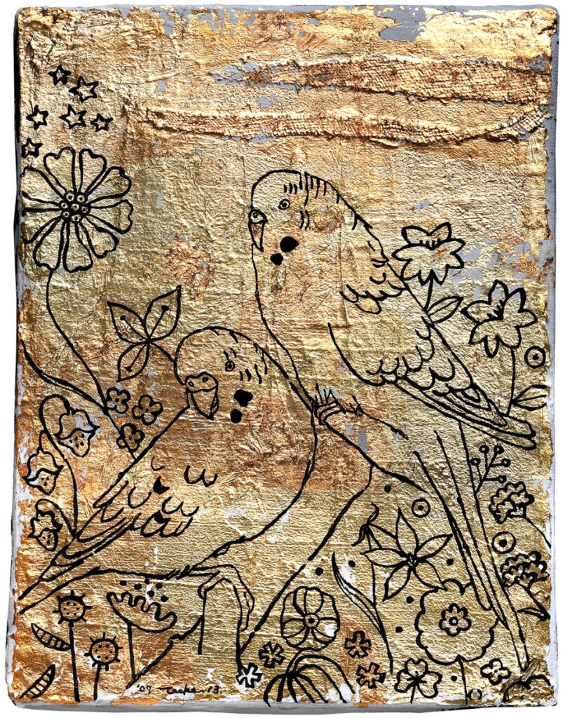 Budgerigar in gold